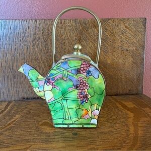 Empress Arts Enameled Mini Teapot Brass